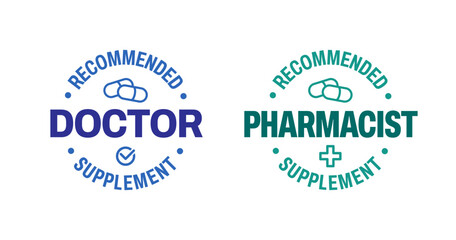 Doctor recommended vector icon logo badge