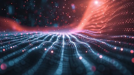 Abstract Quantum Computing Concept with Light Particles background