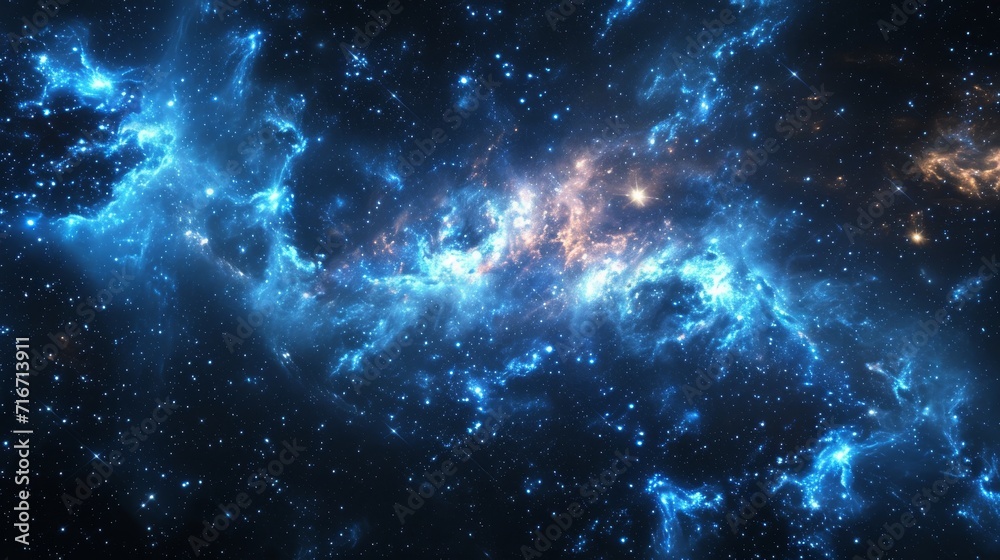 Wall mural abstract space nebula with luminous star patterns background