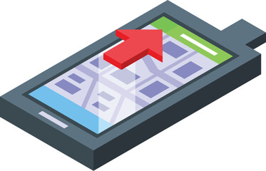 Map gps tracker icon isometric vector. Urban center. Truck control
