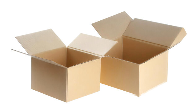 open boxes isolated on white background
