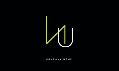 NU, UN, N, U Alphabets Letters Logo Monogram