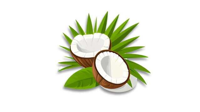 Coconut Icon of nice animated for your Fruit isometric videos easy to use with Transparent Background