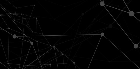 Abstract technology connection network of particles and lines. Global network Futuristic grid artificial intelligence connections. Plexus of lines and dots and connected particles Vector