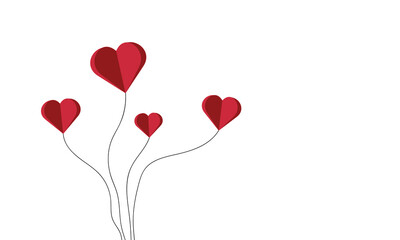  Bouquet of heart balloons on white background for Valentine's Day. graphic design.PNG