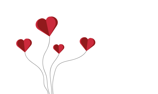  Bouquet of heart balloons on white background for Valentine's Day. graphic design.PNG - Powered by Adobe