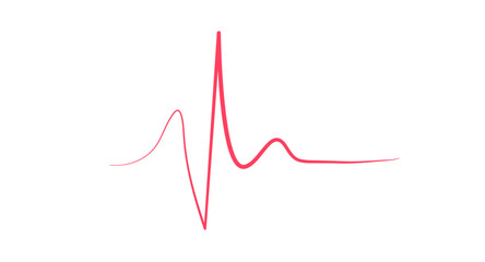 Red heartbeat line icon isolated on white background. Vector illustration.
