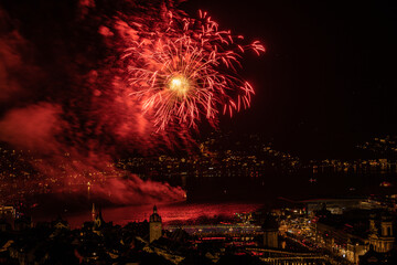 Neujahrsfeuerwerk in Luzern, Schweiz