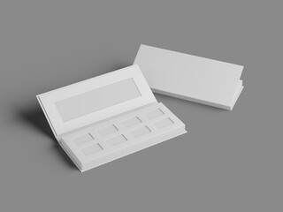 White blank Isometric view of eyeshadow palette mockup