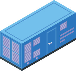 Blue bio energy icon isometric vector. Storage station. Renewable creation