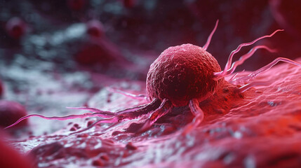 Macro view of a cancer attacking the body. Natural colors. Danger. Disease.