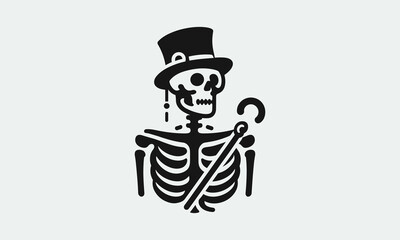 minimalistic skeleton vector logo 