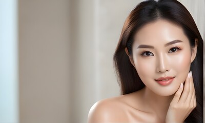 Beautiful Asian woman with healthy skin