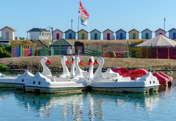 Boating lake and beach huts