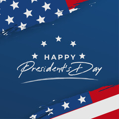 Presidents Day square poster. American flag grunge style background for social media post poster greeting card.