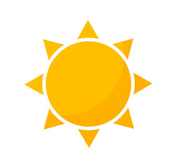 Sun. Yellow symbol summer icon. PNG illustration.