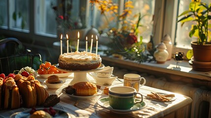 Naklejka premium cake with candles