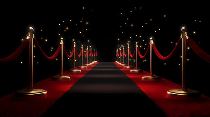 Red carpet staircase background, VIP entrance, night award ceremony