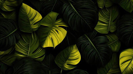 yellow happy styled fantasy leaves, wallpaper design