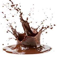 Chocolate splash isolated on white background