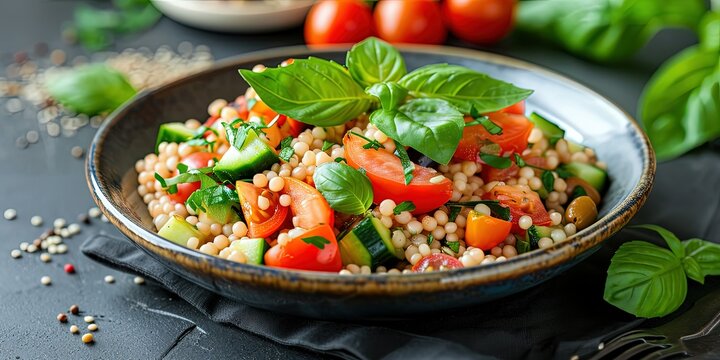 Delicious healthy balanced lunch, vegetarian food, salad, background, wallpaper.