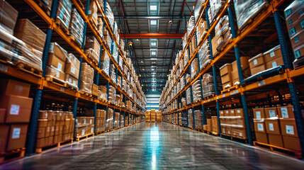 A warehouse storage full of packaged finished products, ready for shipment