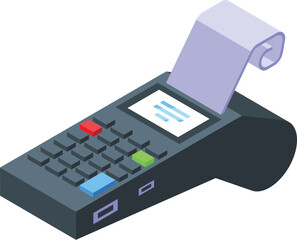 Payment terminal icon isometric vector. Market global. Shopping economy