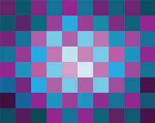 Abstract checkered pattern  Cool tones, easy on the eyes, gradient, bright and dark, bright in the middle, simple, retro patterns, but not outdated.