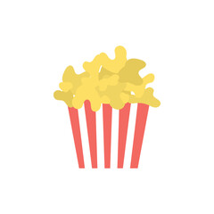 Junk Food Icon. Vector illustration can be used for watching movie, takeaway food, snack. Pop corn, bucket, box. Cinema concept.