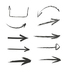 Grunge arrow vector set. Black grunge arrow brushes collection. Grunge arrow, direction