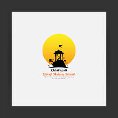 Vector illustration of Chhatrapati Shivaji Maharaj Jayanti social media feed template