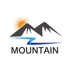 Minimalist Landscape Mountain logo design inspirations Free Vector