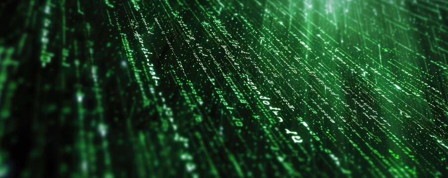 Binary computer matrix code data stream background