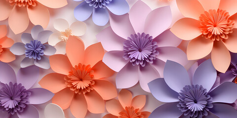 Bright purple and orange abstract floral background