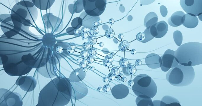 Gibberellic acid rotating molecular 3d structure ball-and-stick model, looped video gibberellin a3