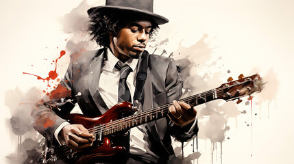Fototapeta premium guitarist with guitar