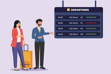 Journey or trip concept. Colored flat vector illustration isolated.