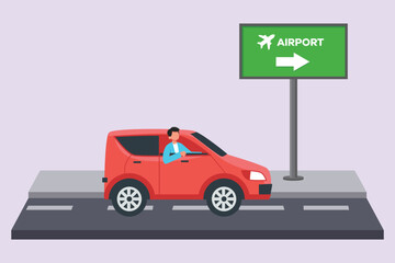 Journey or trip concept. Colored flat vector illustration isolated.