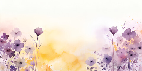 Fototapeta na wymiar Soft purple and yellow abstract floral background 