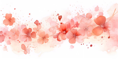 Pastel spring flowers on abstract pastel background 