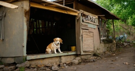 dog in the street