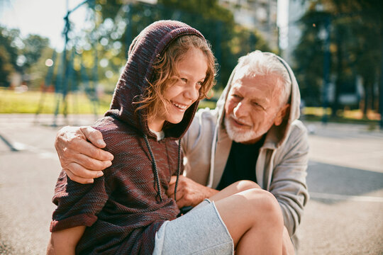 Grandfather and grandson enjoying time together outdoors