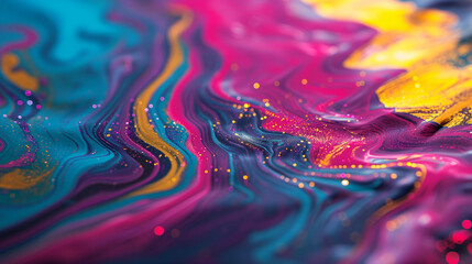 abstract colorful background. Close-up of mixing acrylic paint/oil paint