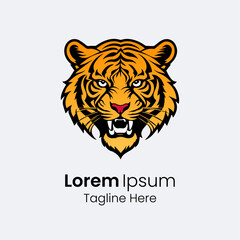 Tiger simple mascot logo design illustration