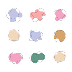 Set of abstract blob backgrounds. Vector set of colorful blobs.