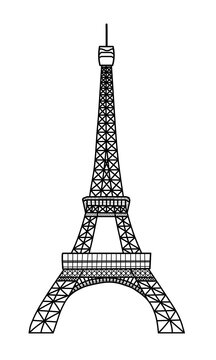 Eiffel Tower Doodle Vector Illustration
