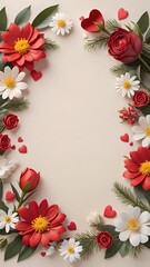 Fototapeta na wymiar frame of flowers, frangipani flower border