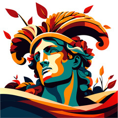 Portrait of a man in a carnival mask. Vector illustration AI Generated