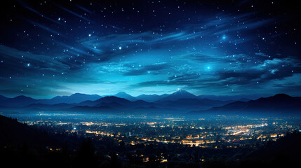 Fototapeta na wymiar night sky over the city