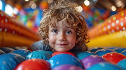 Fototapeta na wymiar little child playing in playground
